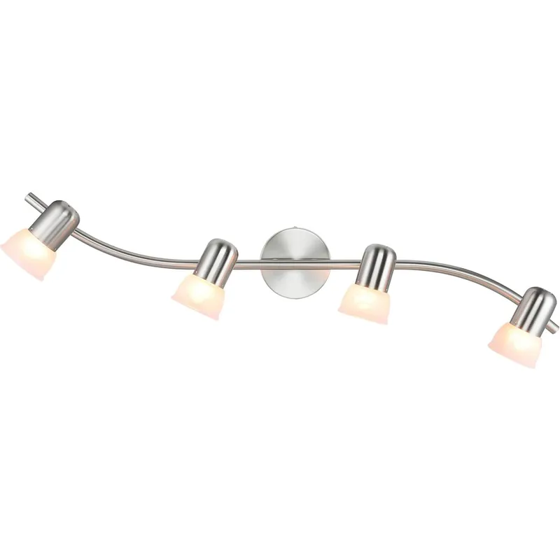 Modern Glass Track Lighting Bar Nickel Finish XB-TR1238-4-BN — XiNBEi Lighting LED Track Lights 60.0W 