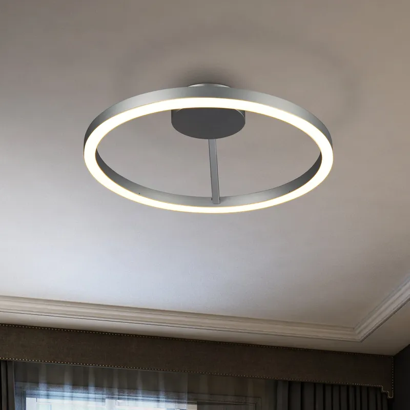 VONN Zuben VMCF41300AL 20" Integrated LED ETL Certified Ceiling Lighting Circular Semi Flush in Silver — VONN Lighting LED Ceiling Lights  