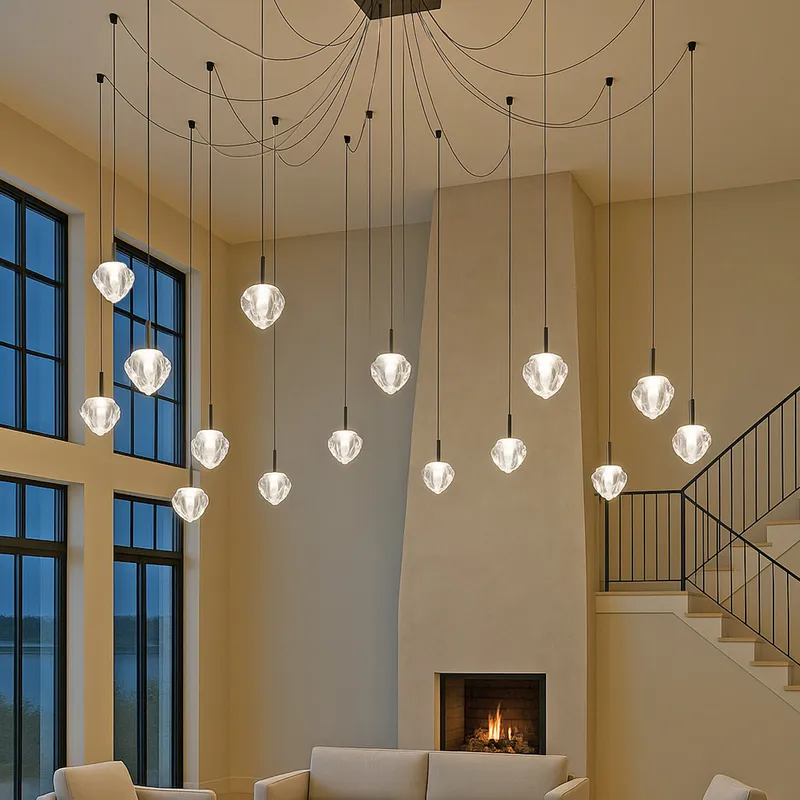 VONN VMT115BL Chandelier Height Adjustable Pendant - Bronze — VONN Lighting LED Pendant Lights  