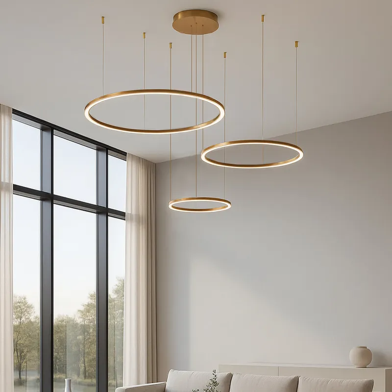VONN VMC3513924DB 3 Ring Chandelier Height Adjustable Pendant - Bronze — VONN Lighting LED Pendant Lights  