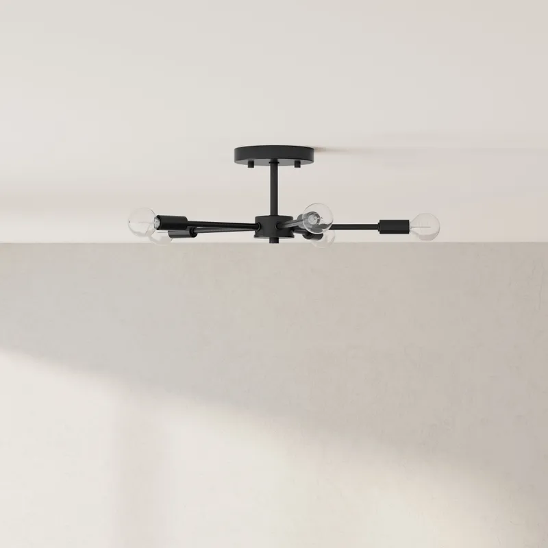 Delayne Collection Five-Light Semi-Flush Mount Light — Progress Lighting LED Post Top Lights  