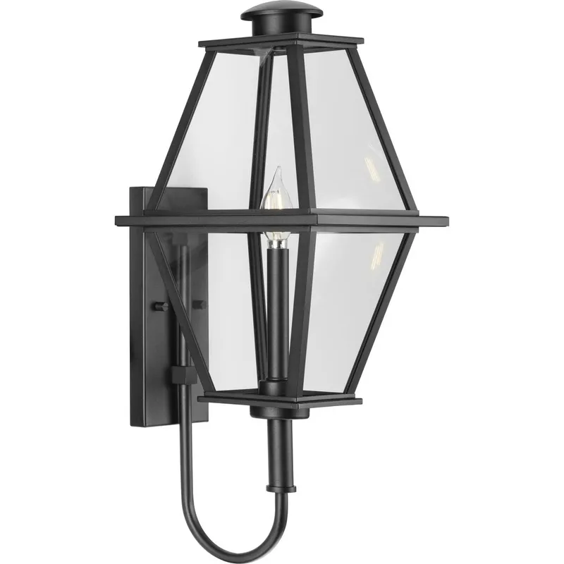 Bradshaw Collection One-Light Clear Glass Medium Outdoor Wall Lantern — Progress Lighting LED Wall Lights  