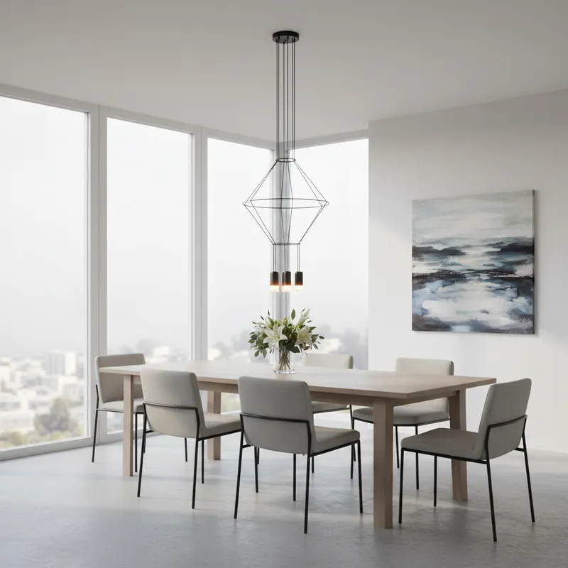 VONN Expression VEP2820617BL 17.75" 6-Light ETL Certified Integrated LED Height Adjustable Pendant in Black — VONN Lighting LED Pendant Lights  