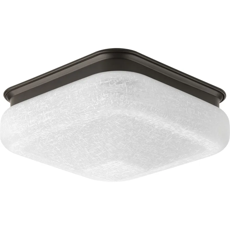 One-Light 11-1/2" LED Square Glass Flush Mount — Progress Lighting LED Post Top Lights  