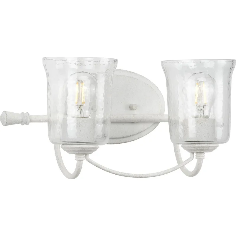Bowman Collection Two-Light Clear Chiseled Glass Bath Vanity Light — Progress Lighting LED Wall Lights  