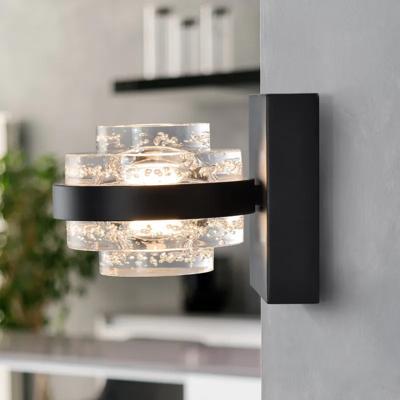 VONN Artisan Milano VAW1331BL 6" 1-Light Integrated LED ETL Certified Wall Sconce Lighting, Black — VONN Lighting LED Wall Lights  