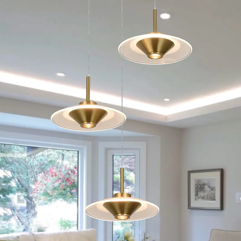 VONN Artisan Ferrara VAP2323AB 16" Integrated LED ETL Certified Pendant, Height Adjustable Chandelier, Antique Brass — VONN Lighting LED Pendant Lights  
