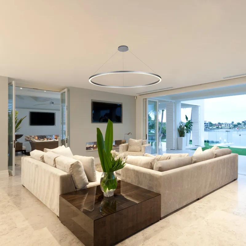 VONN Tania VMC34911AL 39" ETL Certified Integrated LED Ring Chandelier Height Adjustable Pendant in Silver — VONN Lighting LED Pendant Lights  