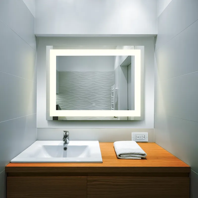 VONN VMRZ0120TW Tunable White LED Bath Mirror in Silver, Rectangle 30"W x 24"H or 36"W x 30"H — VONN Lighting LED Wall Lights  