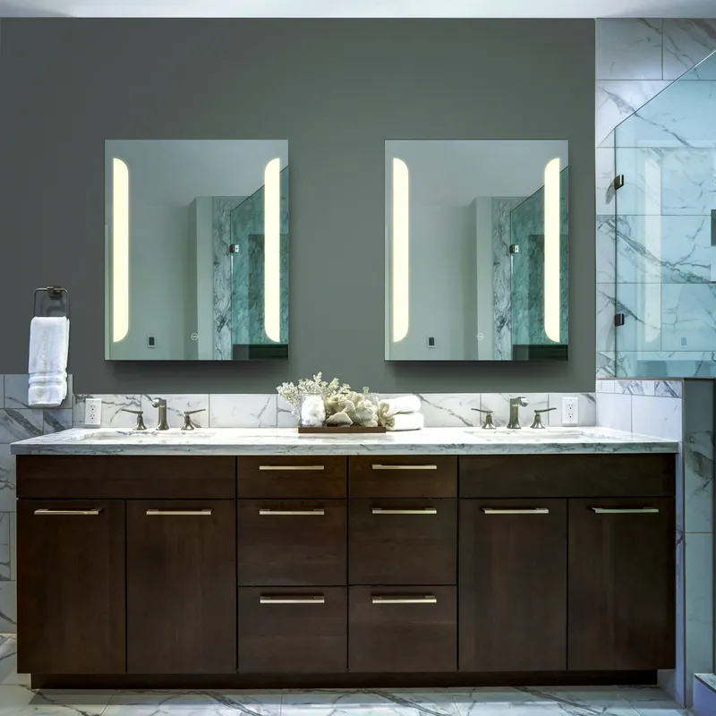 VONN VMRY0120TW Tunable White LED Bath Mirror in Silver, Rectangle 24"W x 30"H or 30"W x 36"H — VONN Lighting LED Wall Lights  