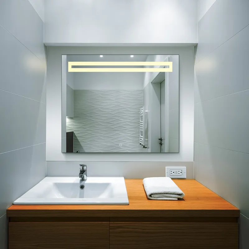 VONN VMRS9820TW Tunable White LED Bath Mirror in Silver, Rectangle 30"W x 24"H or 36"W x 30"H — VONN Lighting LED Wall Lights  