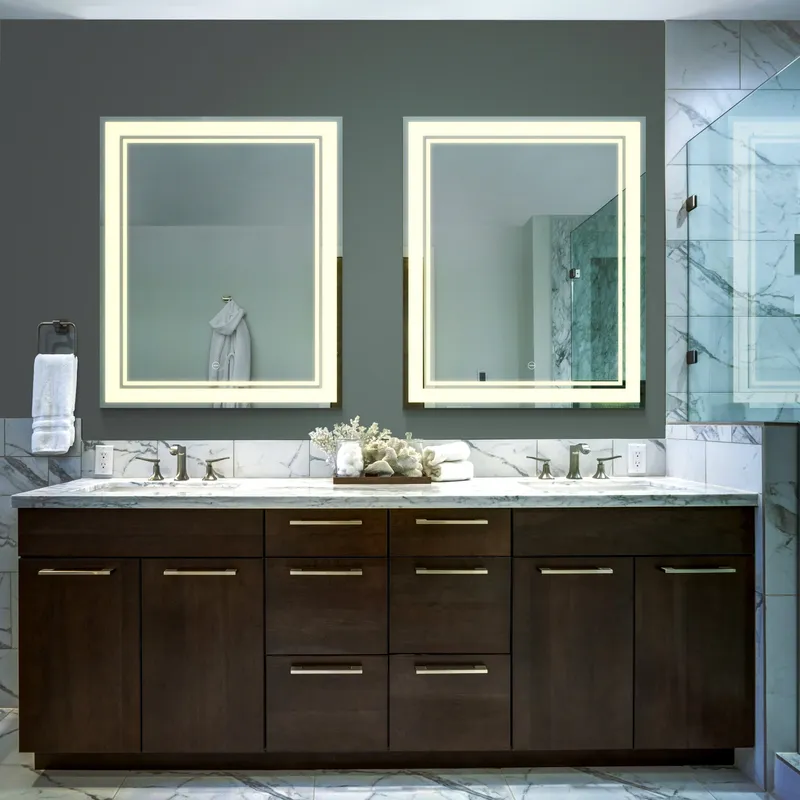VONN VMRS9530ATW Tunable White LED Bath Mirror in Silver, Rectangle 24"W x 30"H or 30"W x 36"H — VONN Lighting LED Wall Lights  