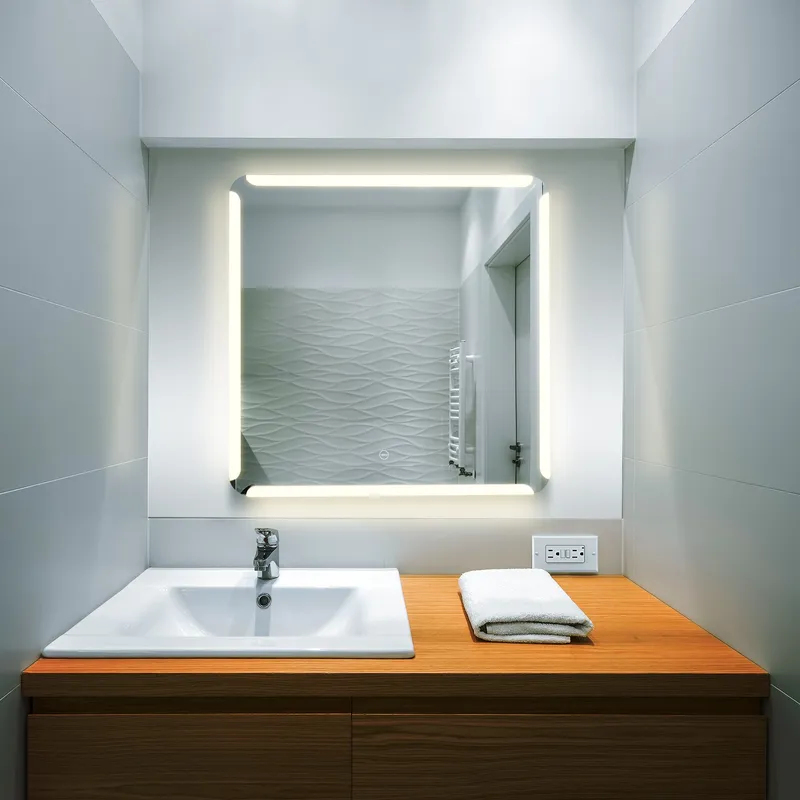 VONN VMRS8930A LED Bath Mirror in Silver, Square 30"W x 30"H — VONN Lighting LED Wall Lights  