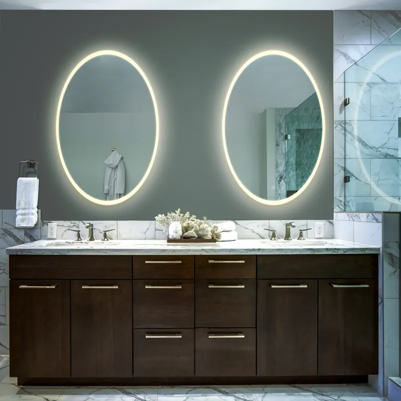 VONN VMRS2830A LED Bath Mirror in Silver, Oval 24"W x 30"H — VONN Lighting LED Wall Lights  3000K