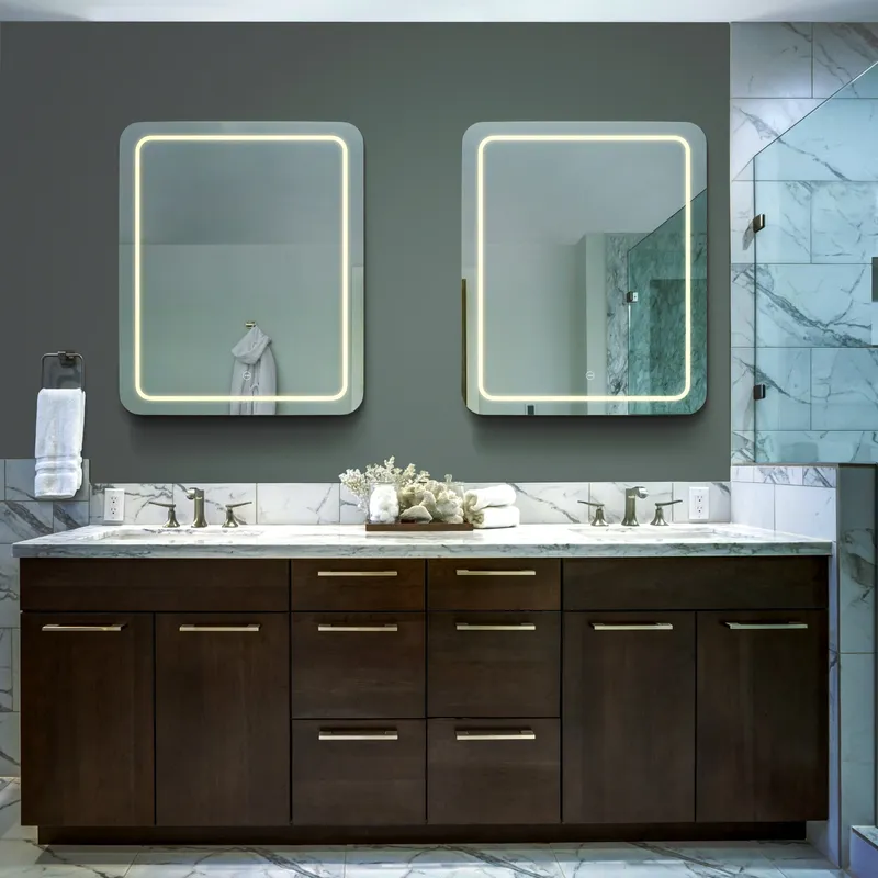 VONN VMRS1530ATW Tunable White LED Bath Mirror in Silver, Rectangle 24"W x 30"H or 30"W x 36"H — VONN Lighting LED Wall Lights  6000K