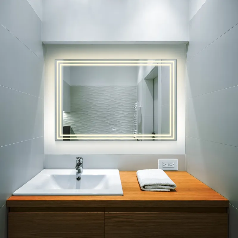 VONN VMRS1130ATW Tunable White LED Bath Mirror in Silver, Rectangle 36"W x 24"H — VONN Lighting LED Wall Lights  6000K