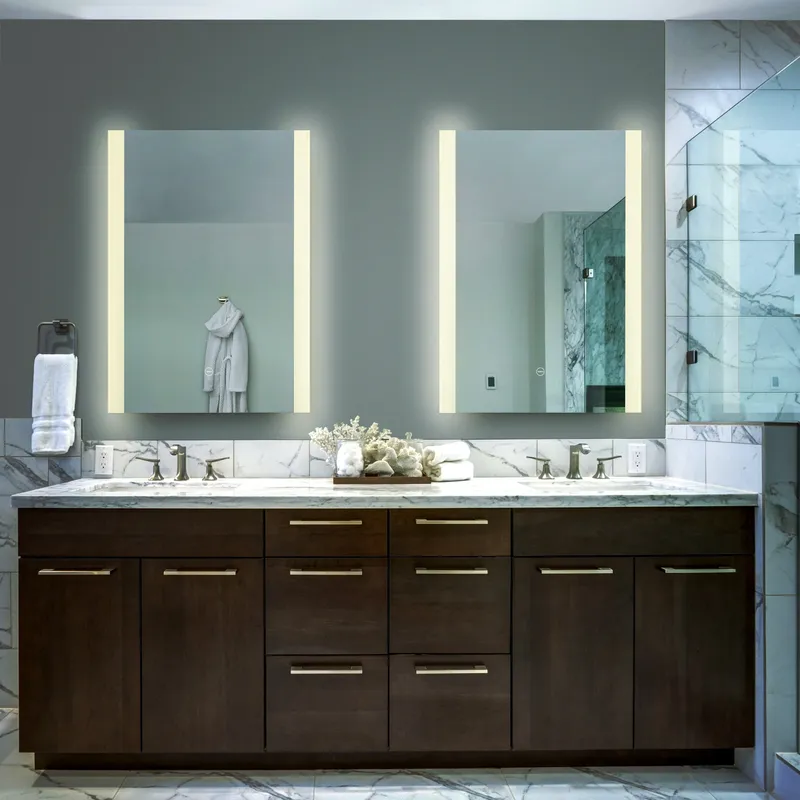 VONN VMRS0920ATW Tunable White LED Bath Mirror in Silver, Rectangle or 30"W x 36"H — VONN Lighting LED Wall Lights  6000K