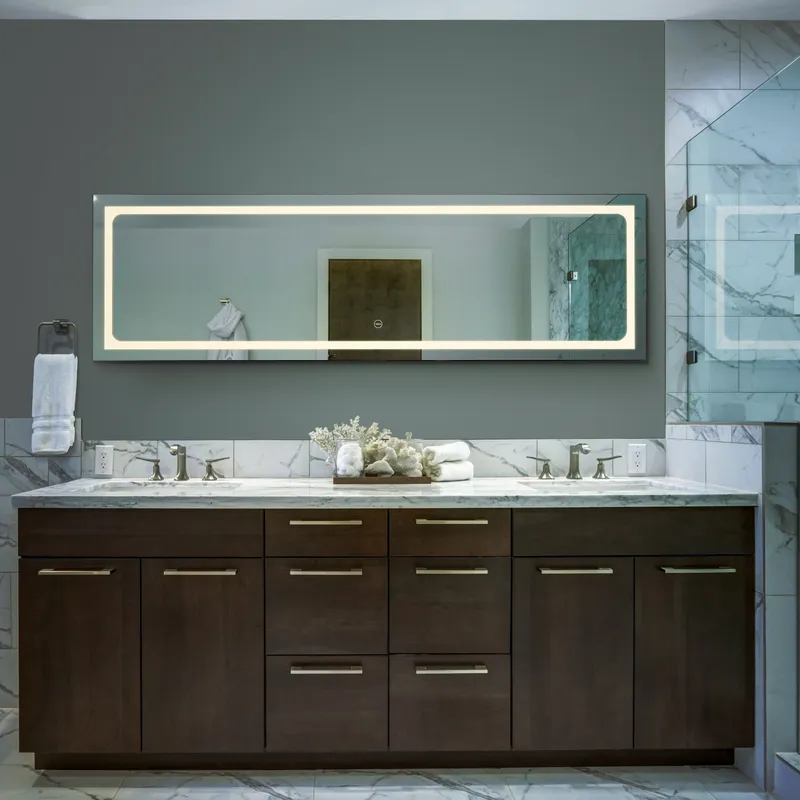 VONN VMRS0430TW Tunable White LED Bath Mirror in Silver, Rectangle 16"W x 55"H — VONN Lighting LED Wall Lights  6000K