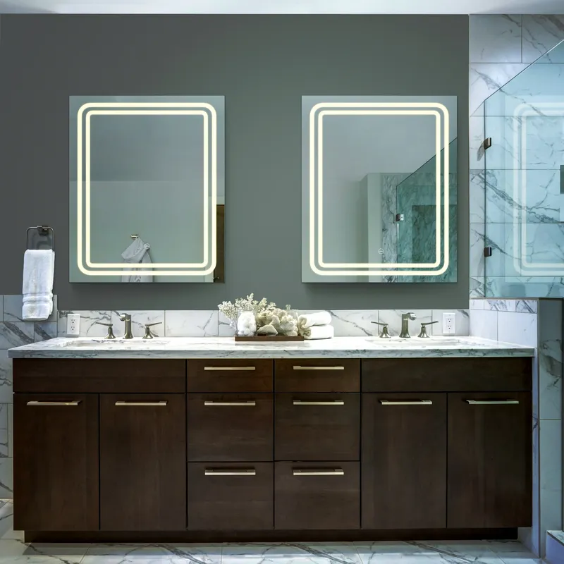 VONN VMRS0330TW Tunable White LED Bath Mirror in Silver, Rectangle 24"W x 30"H or 30"W x 36"H — VONN Lighting LED Wall Lights  6000K