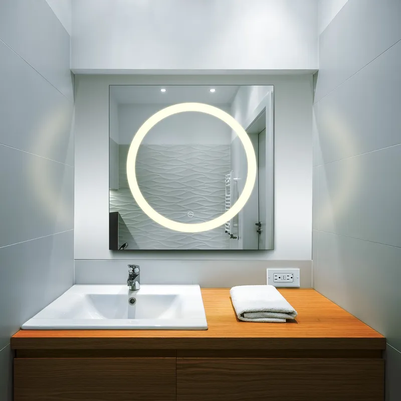 VONN VMRJ1720TW Tunable White LED Bath Mirror in Silver, Square 30"W x 30"H — VONN Lighting LED Wall Lights  6000K
