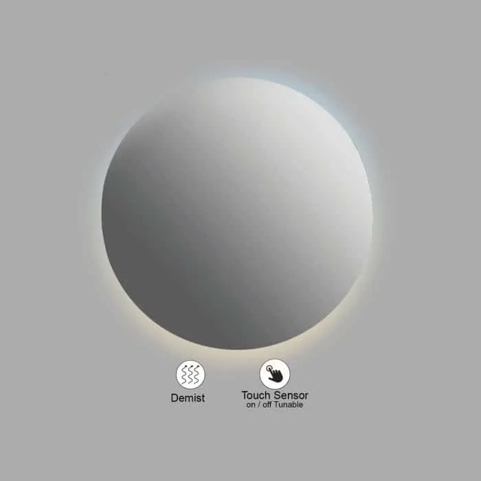 VONN VMRS0220TW Tunable White LED Bath Mirror in Silver, Round 24"W x 24"H or 30"W x 30"H — VONN Lighting LED Wall Lights  