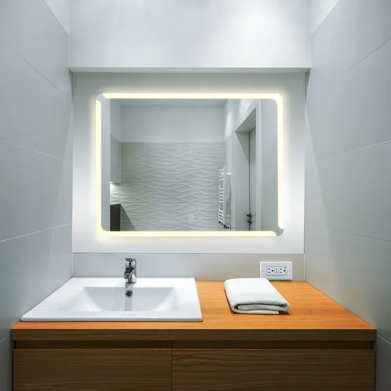 VONN VMRS8830ATW Tunable White LED Bath Mirror in Silver, Rectangle 30"W x 24"H or 36"W x 30"H — VONN Lighting LED Wall Lights  