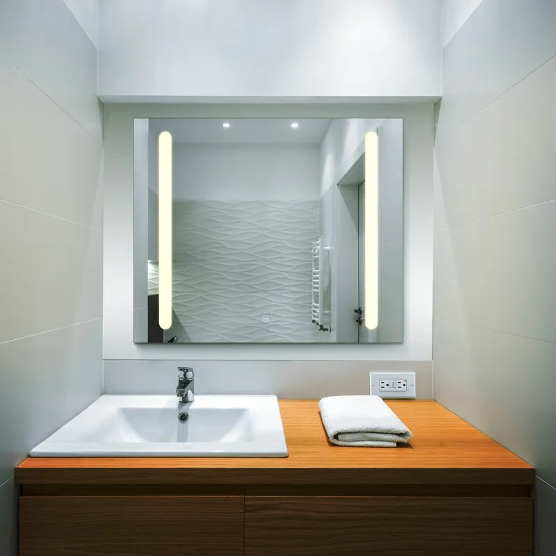VONN VMRS8020TW Tunable White LED Bath Mirror in Silver, Rectangle 30"W x 24"H or 36"W x 30"H — VONN Lighting LED Wall Lights  