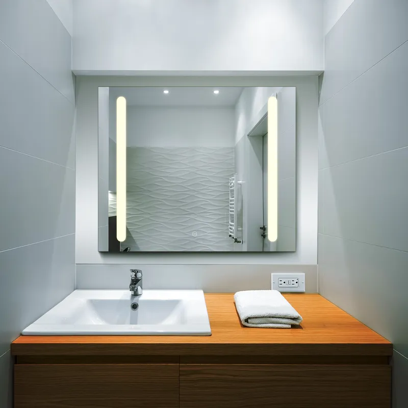 VONN VMRS8020 LED Bath Mirror in Silver, Rectangle 30"W x 24"H or 36"W x 30"H — VONN Lighting LED Wall Lights  