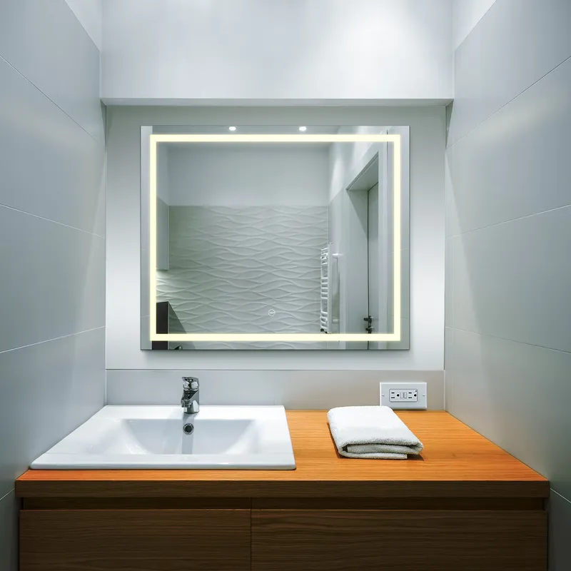 VONN VMRS7920TW Tunable White LED Bath Mirror in Silver, Rectangle 30"W x 24"H or 36"W x 30"H — VONN Lighting LED Wall Lights  