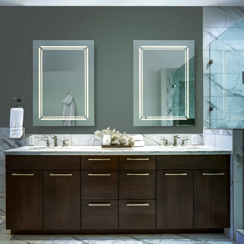 VONN VMRS7830 LED Bath Mirror in Silver, Rectangle 30"W x 24"H or 36"W x 30"H — VONN Lighting LED Wall Lights  