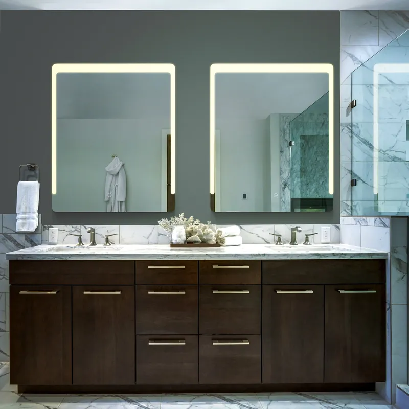 VONN VMRS6730A LED Bath Mirror in Silver, Rectangle 24"W x 30"H or 30"W x 36"H — VONN Lighting LED Wall Lights  