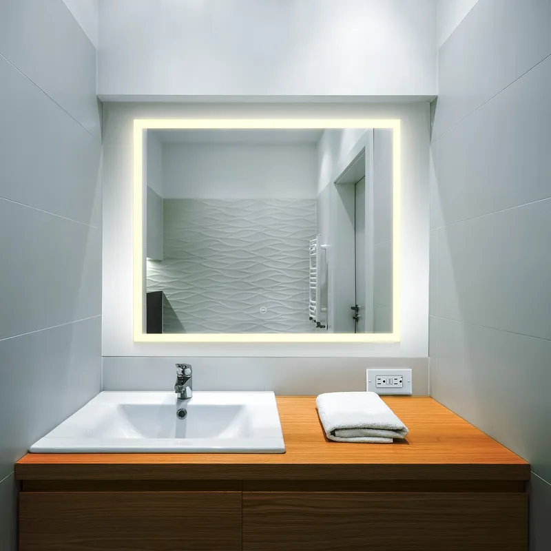 VONN VMRS6330ATW Tunable White LED Bath Mirror in Silver, Rectangle 30"W x 24"H or 36"W x 30"H — VONN Lighting LED Wall Lights  