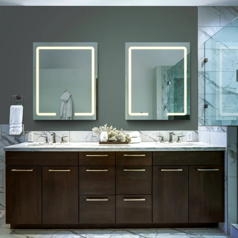 VONN VMRS4930TW Tunable White LED Bath Mirror in Silver, Rectangle 24"W x 30"H or 30"W x 36"H — VONN Lighting LED Wall Lights  6000K