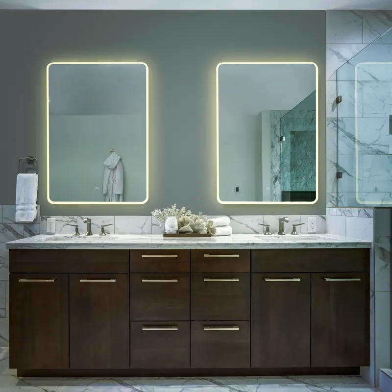 VONN VMRS5020A LED Bath Mirror in Silver, Rectangle 24"w x 30"H or 30"W x 36"H — VONN Lighting LED Wall Lights  3000K