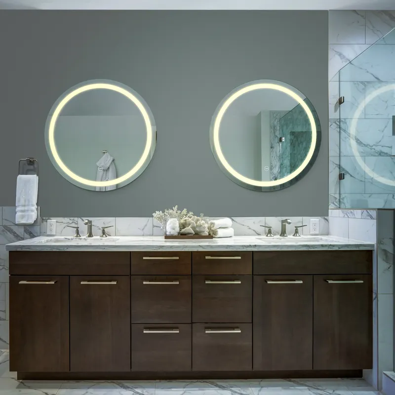 VONN VMRS4120TW Tunable White LED Bath Mirror in Silver, Round 30"W x 30"H — VONN Lighting LED Wall Lights  6000K