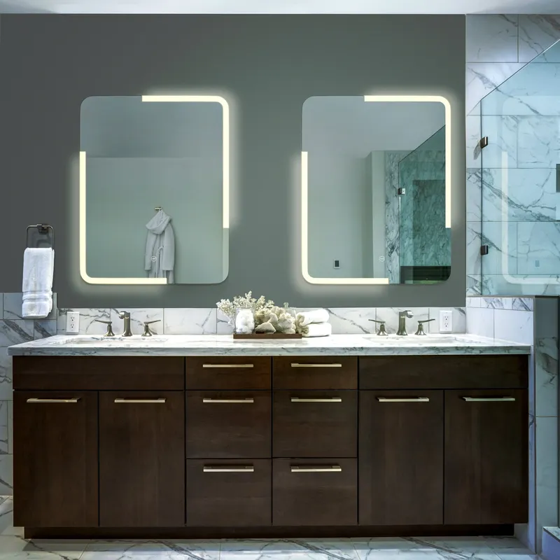 VONN VMRS3920A LED Bath Mirror in Silver, Rectangle 24"W x 30"H or 30"W x 36"H — VONN Lighting LED Wall Lights  3000K