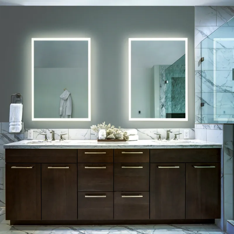 VONN VMRS3820A LED Bath Mirror in Silver, Rectangle 24"W x 30"H or 30"W x 36"H — VONN Lighting LED Wall Lights  3000K