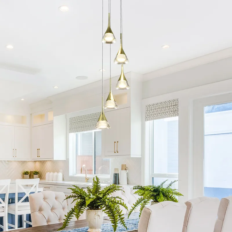 VONN Artisan Amalfi 5-Light LED Pendant VAC3215GL Gold — VONN Lighting LED Pendant Lights  3000K