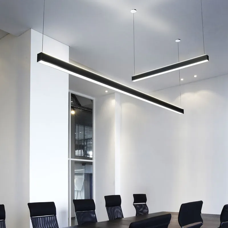 VONN Slim VSL4U25D7535KBL 1.3" 4 FT LED Semi-Direct Suspended Mount Linear Lighting, 100-277V, 41W, 3500K, Black — VONN Lighting LED Linear Lights 41.0W 3500K