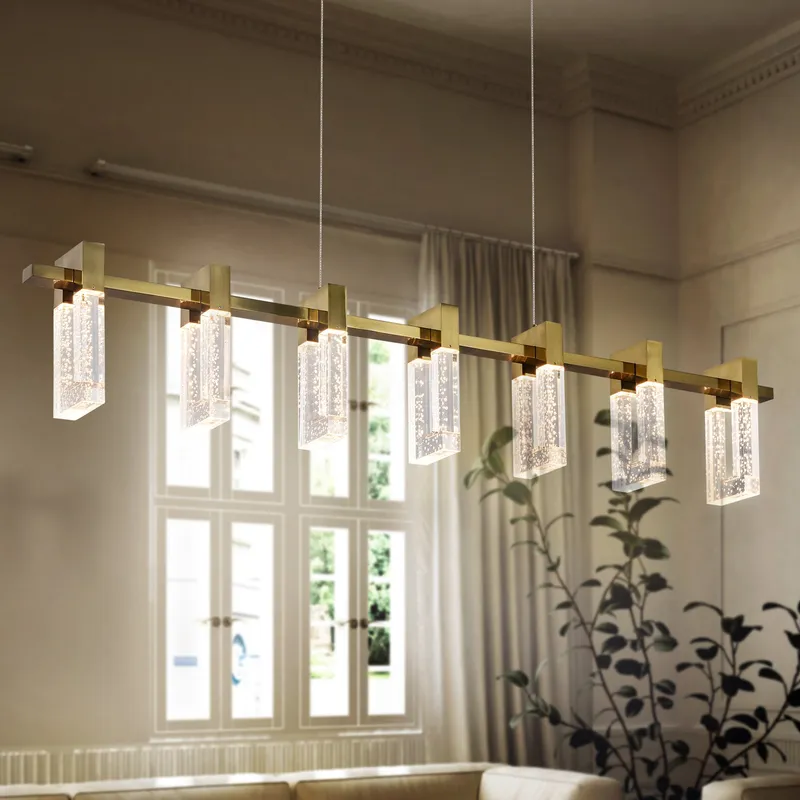 VONN Artisan Sorrento 40" LED Linear Pendant VAC3137AB in Antique Brass — VONN Lighting LED Linear Lights  3000K