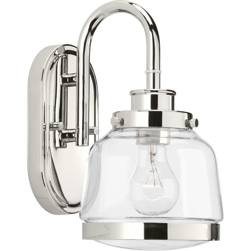Judson Collection One-Light Clear Glass Bath Vanity Light — Progress Lighting LED Wall Lights  