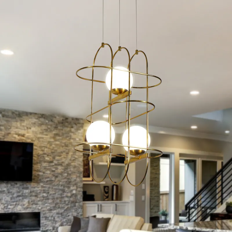 VONN Artisan Lyra VAC3273AB 16" Integrated LED ETL Certified Height Adjustable Chandelier, Pendant — VONN Lighting LED Pendant Lights  3000K