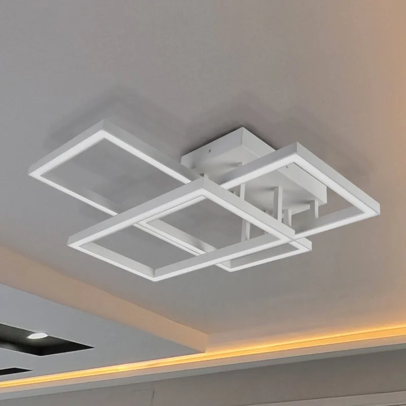 VONN Radium VRCF49103WH 28" Integrated LED ETL Certified Ceiling Lighting Rectangular Semi Flush in White — VONN Lighting LED Ceiling Lights  