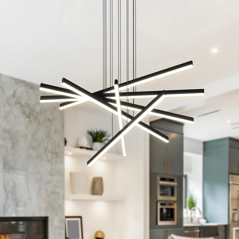 VONN Sirius VMP25060BL 32" Integrated LED Pendant in Black — VONN Lighting LED Linear Lights  3000K