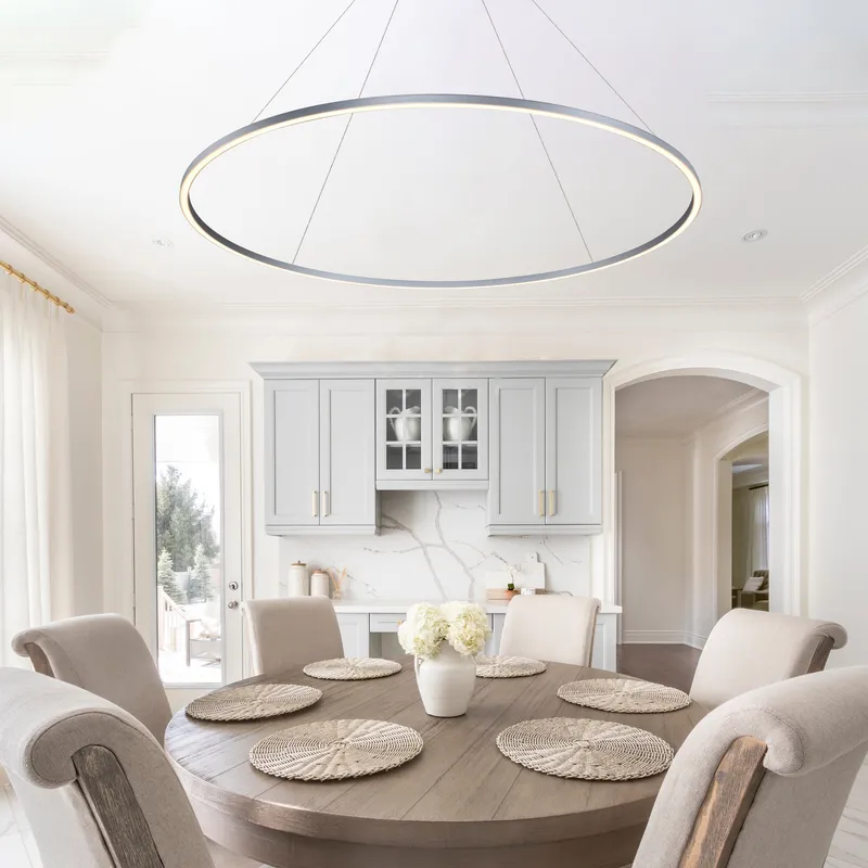 VONN Tania VMC34960AL 60" Integrated LED Ring Chandelier in Silver — VONN Lighting LED Pendant Lights  3000K