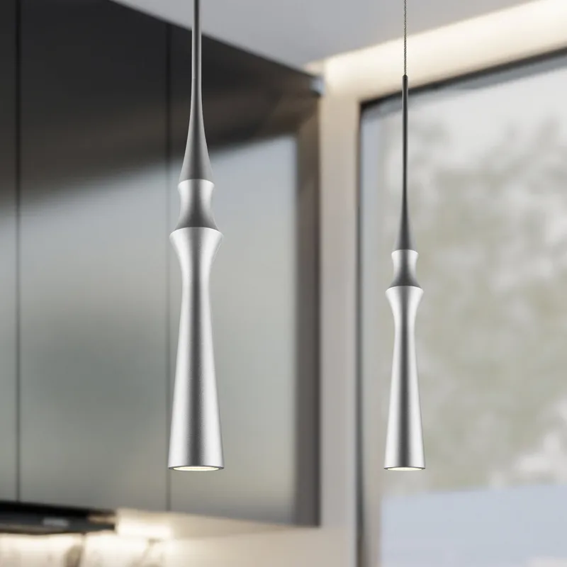 VONN Polaris VMP26710AL 5" ETL Certified Integrated LED Height Adjustable Pendant Light in Silver — VONN Lighting LED Pendant Lights  