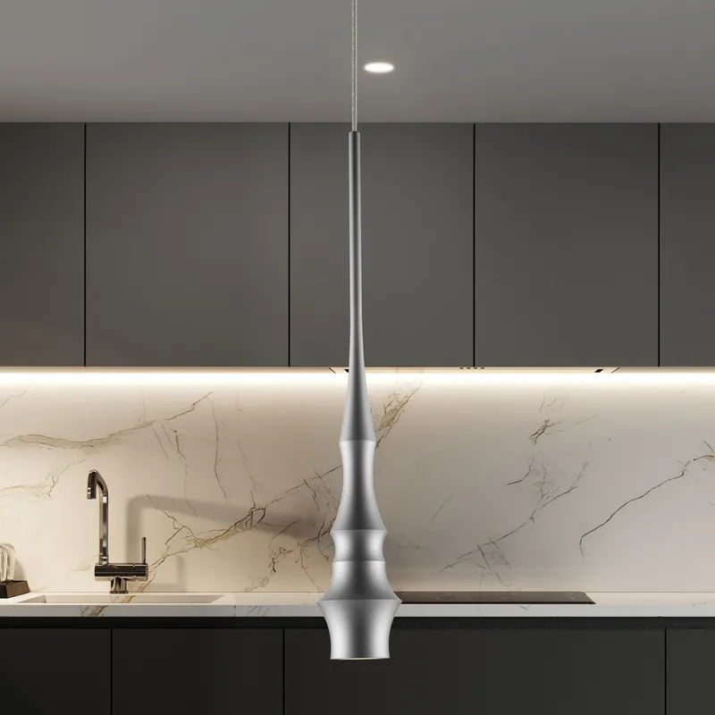 VONN Polaris VMP26610AL 5" ETL Certified Integrated LED Height Adjustable Pendant Light in Silver — VONN Lighting LED Pendant Lights  