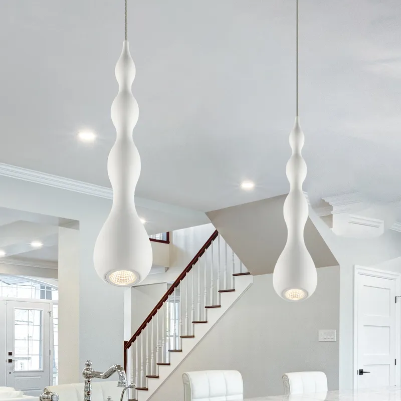 VONN Polaris VMP24510WH 5" ETL Certified Integrated LED Height Adjustable Pendant Light in White — VONN Lighting LED Pendant Lights  