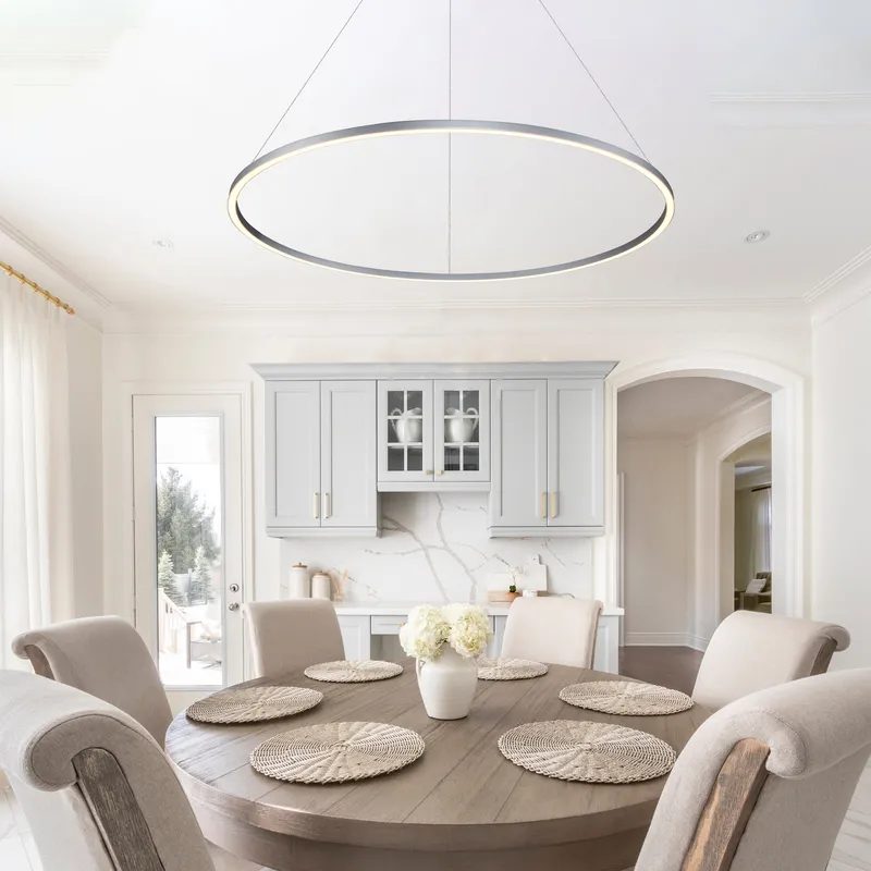 VONN Tania VMC34912AL 51" ETL Certified Integrated LED Ring Chandelier Height Adjustable Pendant in Silver — VONN Lighting LED Pendant Lights  