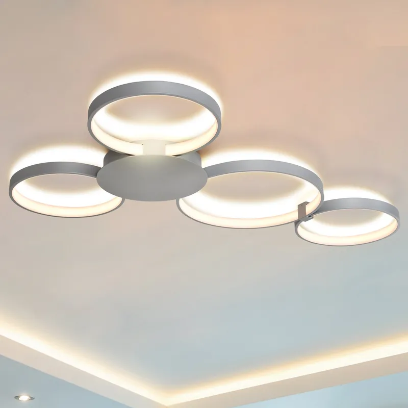 VONN Capella VMCF41500AL 43" Integrated LED ETL Certified Ceiling Light Multi-Ring Semi Flush in Silver — VONN Lighting LED Ceiling Lights  